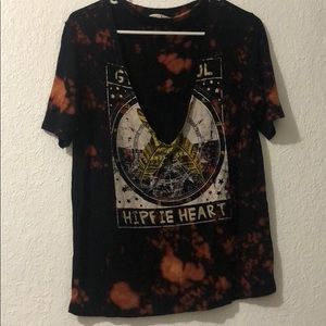 Black bleach stain effect ☮️ hippie heart